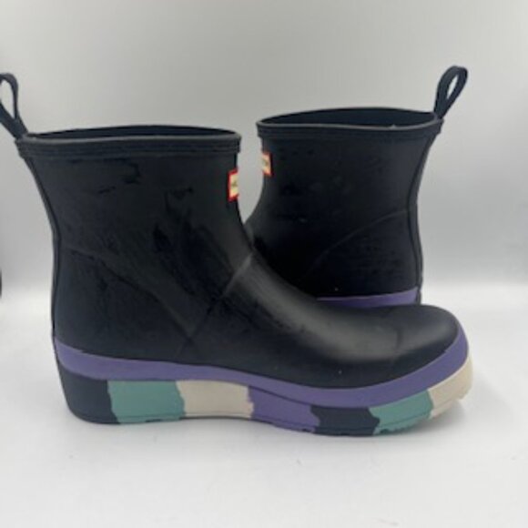 NEW Hunter Original Wellies Play Short Rain Boots Women’s Size 11 Striped - Picture 3 of 11